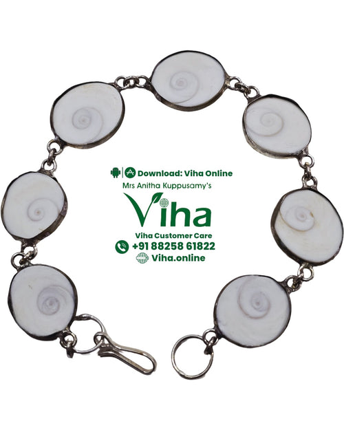 Gomati Chakra Bracelet, Gomati Chakra (spiral shell) pieces joined by metal links