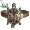 Impon Tortoise Ring, turtle shell motif with multicoloured stones