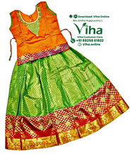 Readymade Pavadai Set With Sleeves / Lehenga Set - 7 to 8 Years