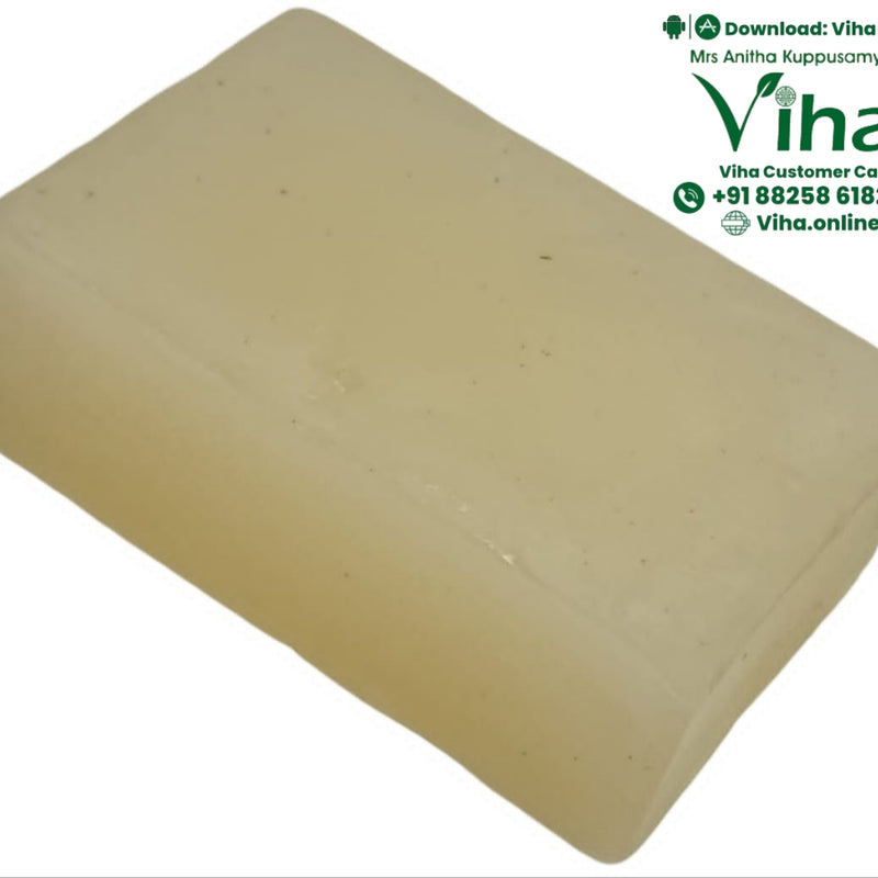 Viha's Menthol Soap - Handmade, a pale beige rectangular block with smooth surfaces and rounded corners