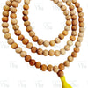 Devadaru Wood Mala Original (Deodar / Cedar Wood) / Devadharu, a coiled wooden bead necklace with a yellow tassel