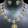 Impon Necklace Set with flower-shaped link chain and central figure pendant