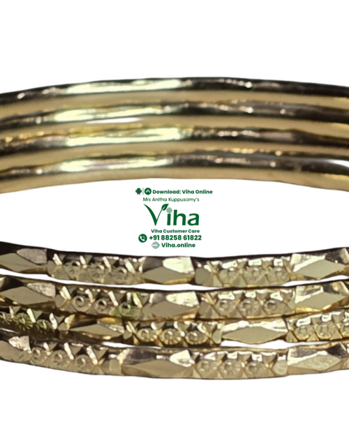 Impon Bangle with faceted rhombus patterns