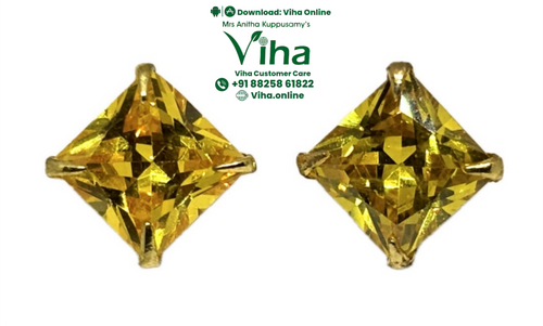 Citrine Stone Studs - 7 mm