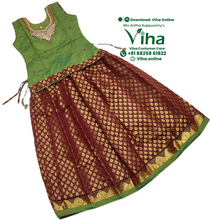 Readymade Pavadai Set With Sleeves / Lehenga Set - 10 to 11 Yrs