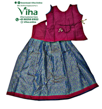 Readymade Pavadai Set With Sleeves / Lehenga Set - 5 to 6 Yrs