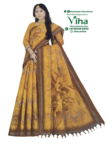 100% Pure Cotton Saree With Blouse