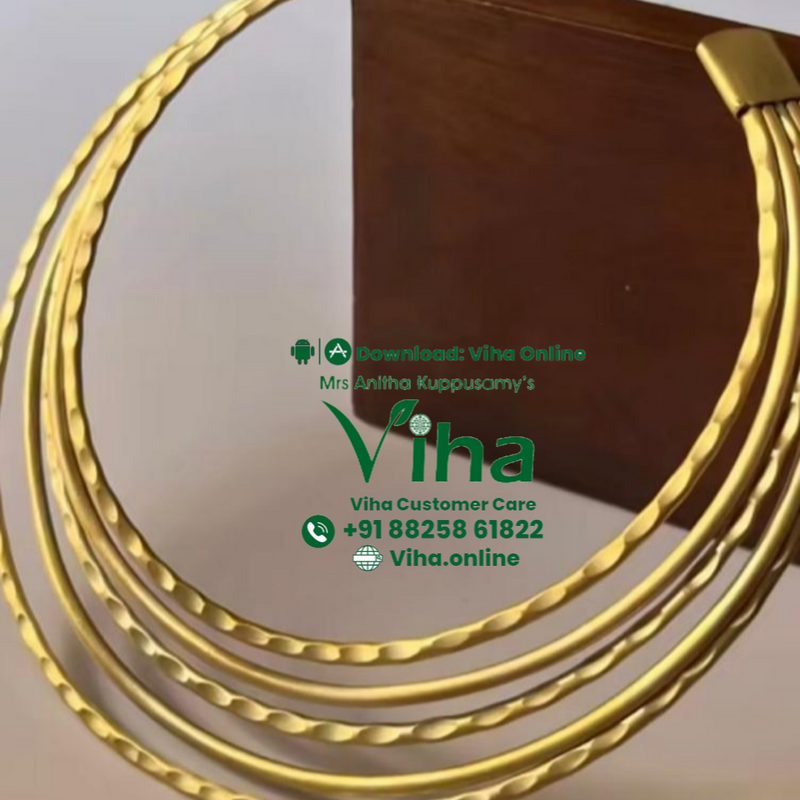 Metal Necklace, parallel bands with hammered texture