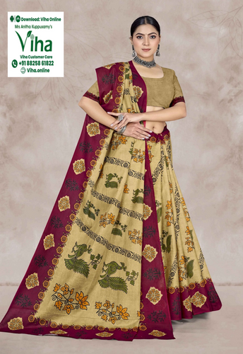 100% Pure Cotton Saree With Blouse
