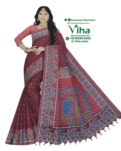100% Pure Cotton Saree With Blouse