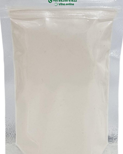 Ginger Powder, a sealed clear plastic pouch filled with off-white powder, featuring a zip-lock top and heat-sealed edges