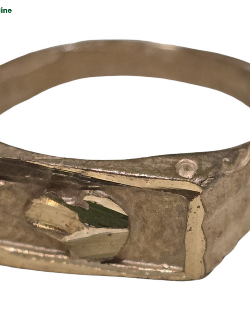Impon Ring with rectangular flat face and raised inset