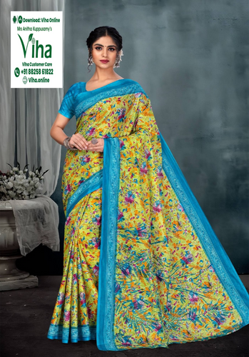 100% Pure Cotton Saree With Blouse