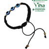 Evil Eye Black Thread Bracelet - Adjustable with braided cord and beads
