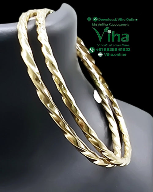 Impon Bangle with twisted rope design and ridged surface