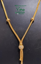 Impon Box Chain with Stone Pendant