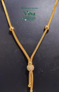 Impon Box Chain with Stone Pendant