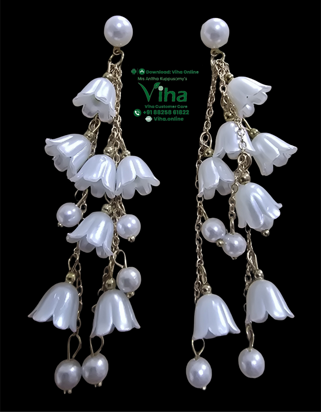 Stylish Floral & Beads Stud