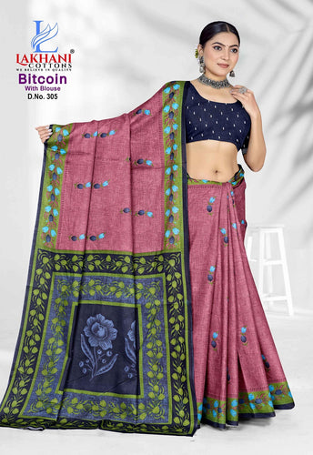 100% Pure Cotton Saree With Blouse