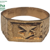 Impon Ring, band with a rectangular face and an engraved butterfly motif