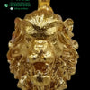 Lion Pendant Brass with Shatkona Yantra, textured mane