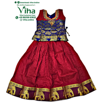 Readymade Pavadai Set With Sleeves / Lehenga Set - 6 to 7 Yrs