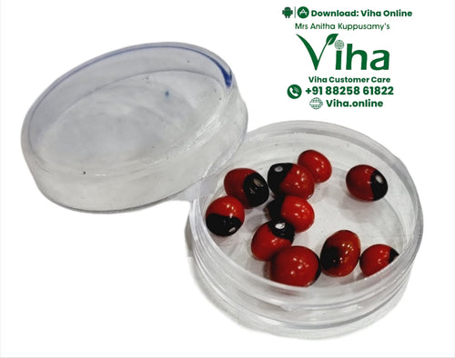 Kundrinmani Red Colour  Red Chirmi Beads - 11 Pieces