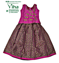 Readymade Pavadai Set With Sleeves / Lehenga Set - 6 to 7 Yrs