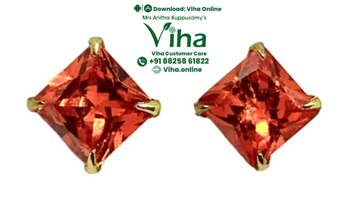 Carnelian Stone Studs - 7 mm