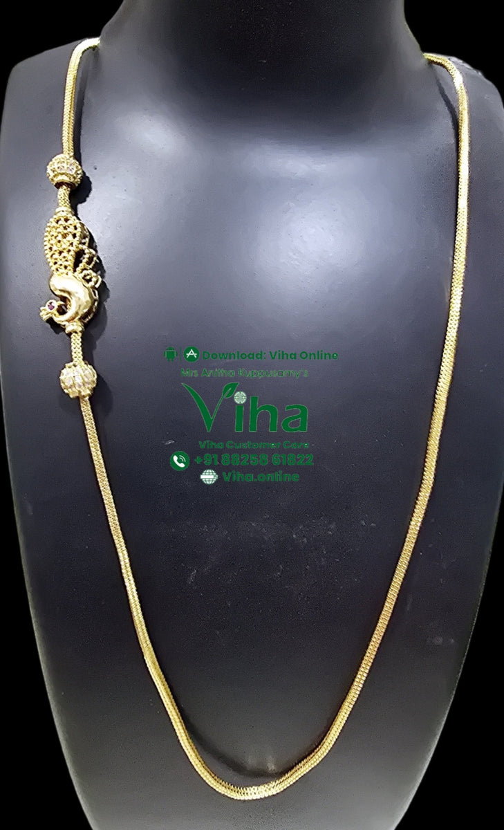 Impon Peacock Mugappu Chain – Viha Online