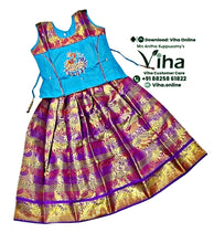 Readymade Pavadai Set With Sleeves / Lehenga Set - 4 to 5 Yrs