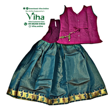 Readymade Pavadai Set With Sleeves / Lehenga Set - 9 to 10 Yrs