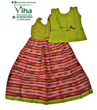 Readymade Pavadai Set With Sleeves / Lehenga Set - 7 to 8 Years