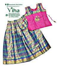 Readymade Pavadai Set With Sleeves / Lehenga Set  8 - 9 years