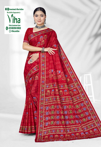 100% Pure Cotton Saree With Blouse