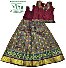 Readymade Pavadai Set With Sleeves / Lehenga Set - 10 to 11 Yrs