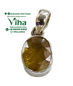 Yellow Sapphire Silver Pendant