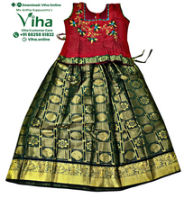 Readymade Pavadai Set With Sleeves / Lehenga Set  8 - 9 years