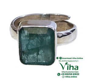 Emerald Silver Finger Ring - Oval, Square, Rectangle Cut