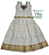 Readymade Pavadai Set With Sleeves / Lehenga Set  8 - 9 years