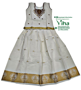 Readymade Pavadai Set With Sleeves / Lehenga Set  8 - 9 years