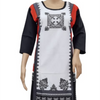 American Crepe Kurti Size - XL, a mannequin wearing a white, red, and black kurta with black print patterns