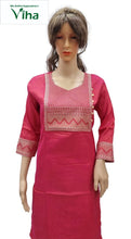 Cotton Silk Kurti with beautiful thread work - XL 
