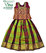 Readymade Pavadai Set With Sleeves / Lehenga Set - 7 to 8 Years