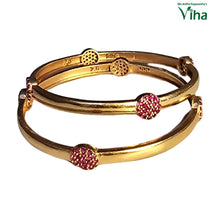 Premium Quality Impon Bangle with Pink Stones