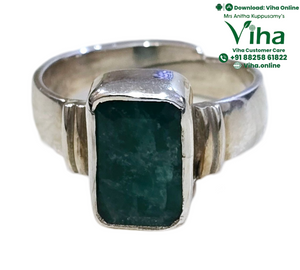 Emerald Silver Finger Ring - Oval, Square, Rectangle Cut