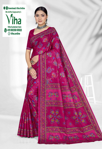 100% Pure Cotton Saree With Blouse