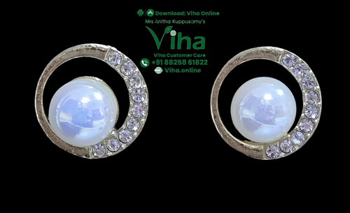 Stylish Bead & Stone Stud