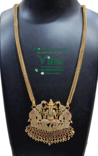 Impon Multi Coloured Stones Gajalakshmi Pendant Chain