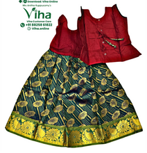 Readymade Pavadai Set With Sleeves / Lehenga Set - 3 to 4 years